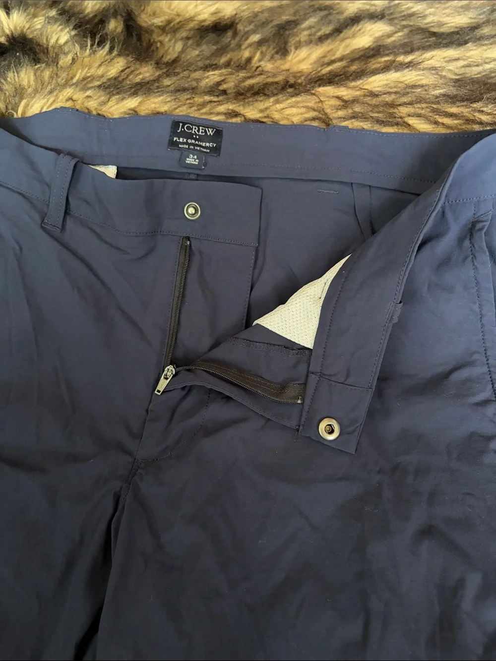 J. Crew Mens Flex Gramercy Shorts Navy Blue Size 34